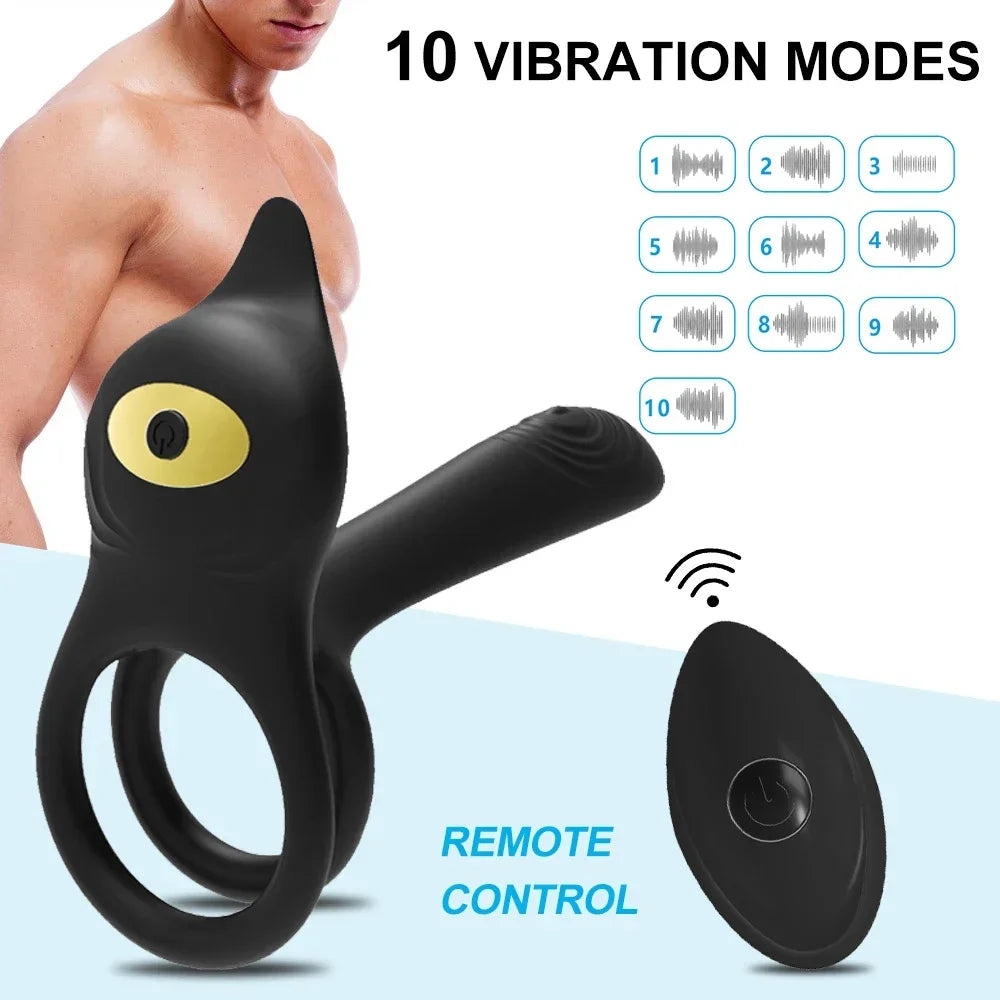 Couple Vibrator with Dual Motor Cockring Wireless Remote Cock Penis Ring Adult Sexy Toys For Men Delay Ejaculation Penisring