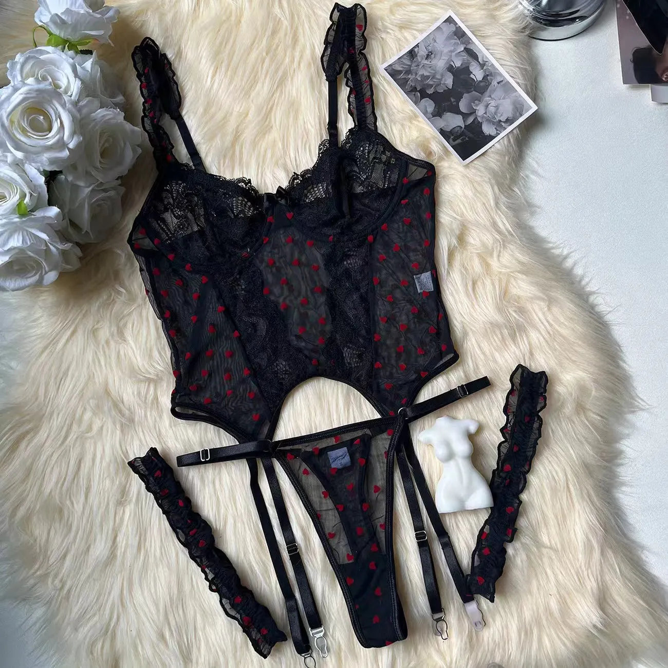 Women Lingerie Lace Bra Thong Sexy Set Sleepwear Underwear Nightwear Womens Sexy Lace Babydoll Nightwear Bra Thong Lingerie Set