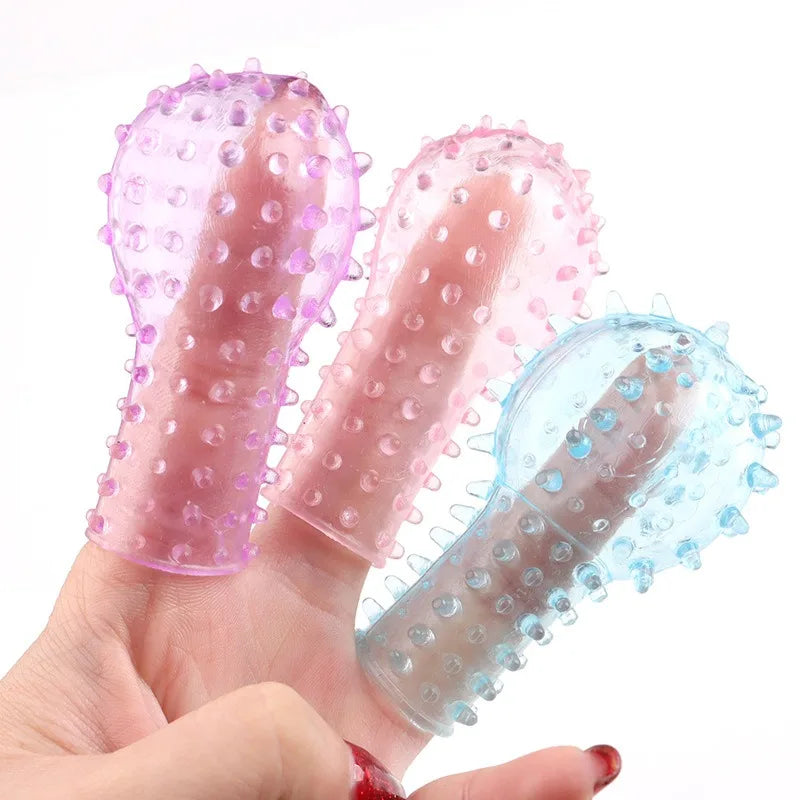 2pcs Finger Sleeve Vibrator Female Male Vagina Masturbator Silicone Adult Clit Anal Stimulate Erotic Sex For Women Lesbian Toys