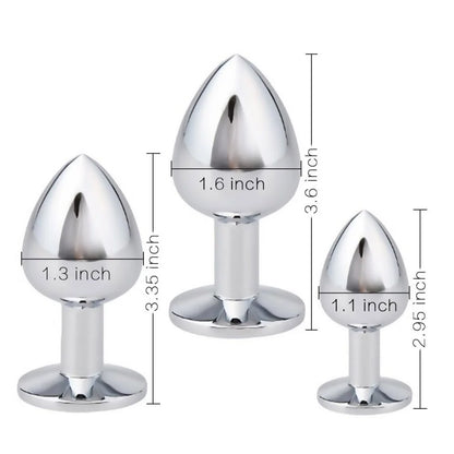 Luxury Jewelry Design Fetish Stainless Steel Anal Butt Plug Fantasy Sex Restraints SM Stimulation Adult Toys For Unisex 3 Pcs