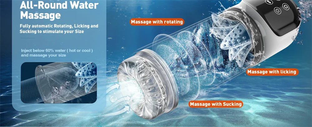 Automatic Male Masturbator Rotating Sucking Intelligent Voice Penis Trainer Delayed Ejaculation Sexmachine for Men Adult Sex Toy