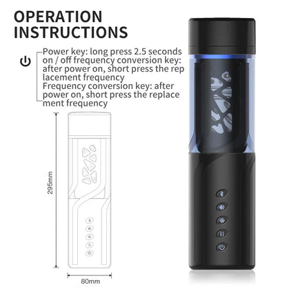 Bluetooth Remote Control Masturbation Cup Automatic Telescopic Rotation Male Masturbator Penis Training Blowjob Sex Toys For Men