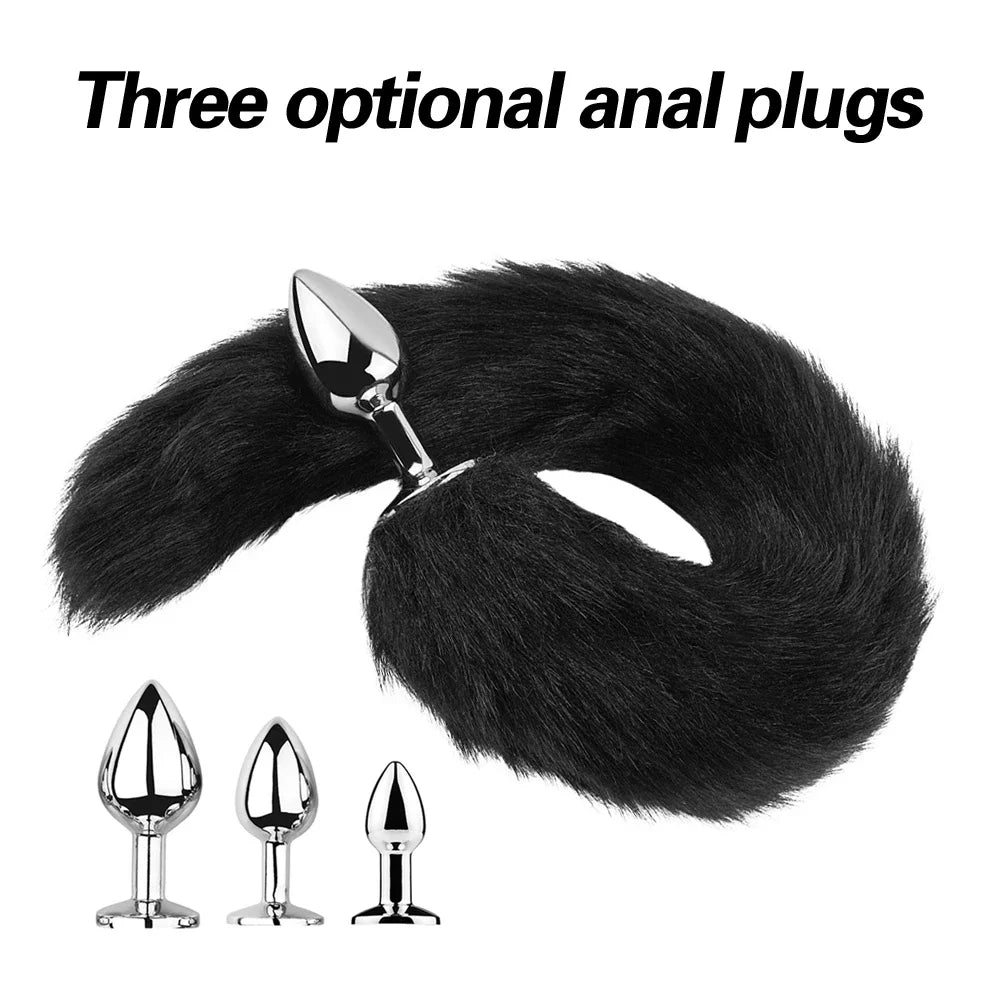 1pcs, BDSM Three size dog anal , animal tail butt plug, role-playing games, men and women sex toys