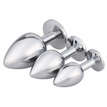 Luxury Jewelry Design Fetish Stainless Steel Anal Butt Plug Fantasy Sex Restraints SM Stimulation Adult Toys For Unisex 3 Pcs