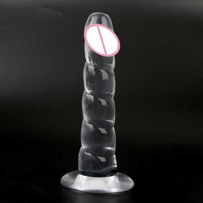 175mm Transparent Dildos for Women Vaginal G-spot Stimulator Anal Plug Artificial Penis Female Masturbator Suction Sex Toys 18