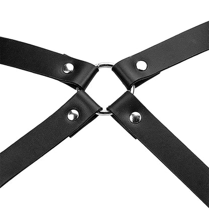 Erotic Lingerie Women PU Leather Harness Bra Set BDSM Bondage Body Garters Sexual Outfit Goth Lenceria Mujer Sexy Underwear Set