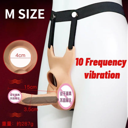 10 Frequency Double Penetration Anal Dildo Butt Vibrator Men Strap On Penis Vagina Plug Adult Sex Toys For Couples