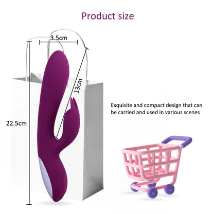 G Spot Rabbit Vibrator For Women Clitoris Nipple Dual Stimulator Vagina Massager 2 in 1 Masturbator Dildo For Adult Sexy Toys