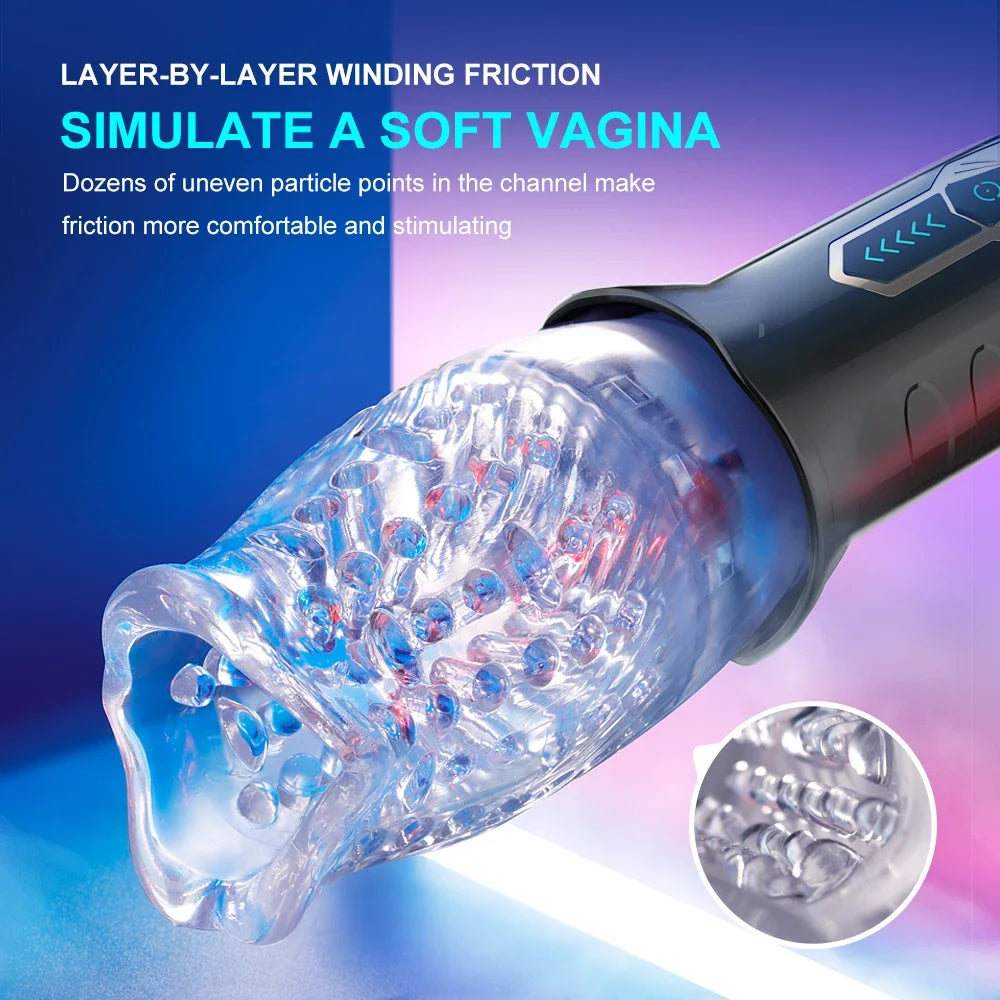 Automatic Masturbator Cup Machine Electric Piston Rotating Sucker Male Blowjob Vagina Dildo Real Oral Vibrator Sex Toys for Men