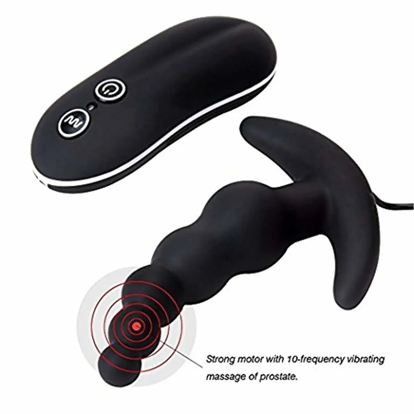 10 Frequency Vibrating Prostate Massager Anal Plug Vibrator Beads Butt Sex Toys Waterproof Powerful Wired For Men Couples