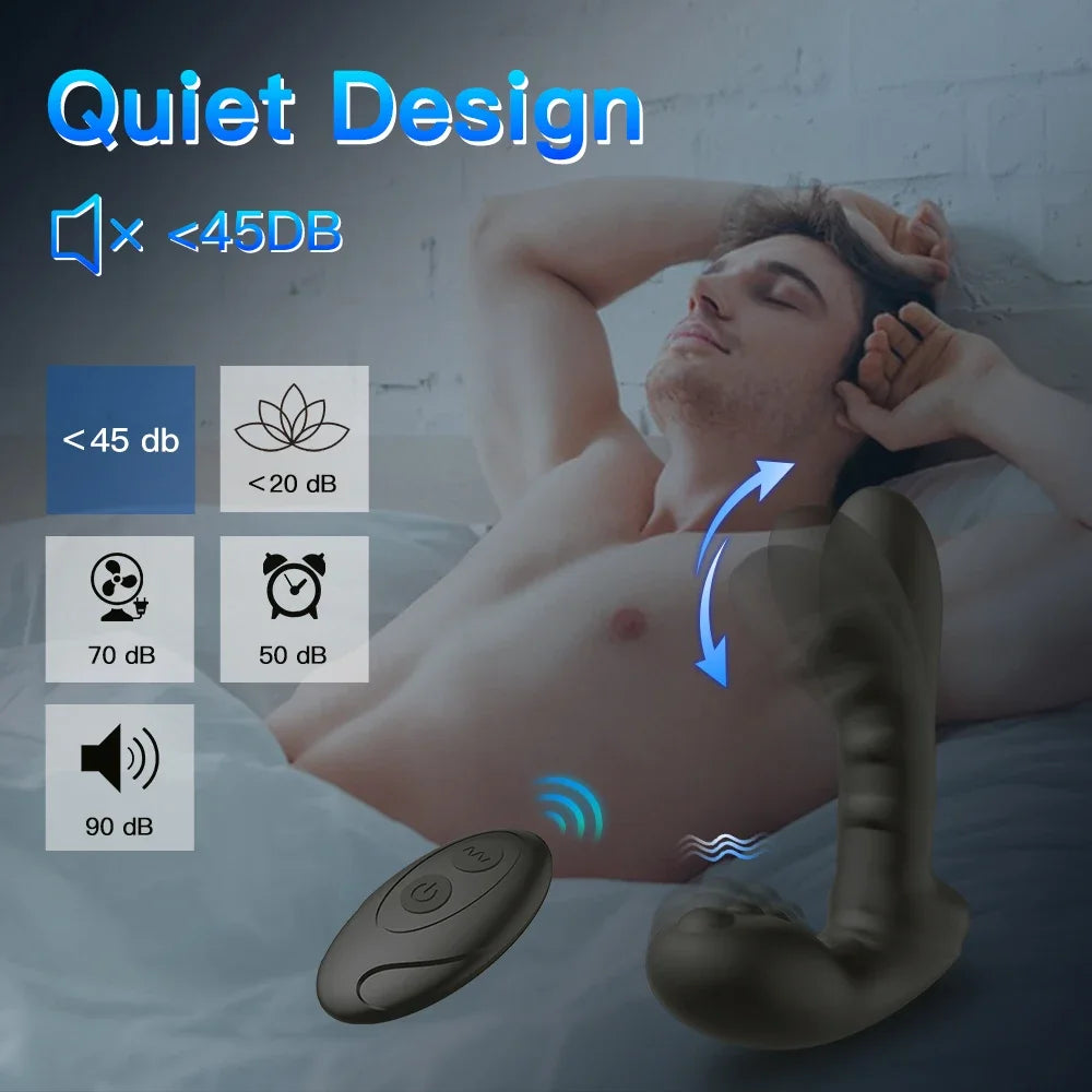 Male Prostate Massager Wiggle Anal Vibrators For Men Wireless Remote Butt Plug Vibrating Anus Masturbator Sex Toys For Couples