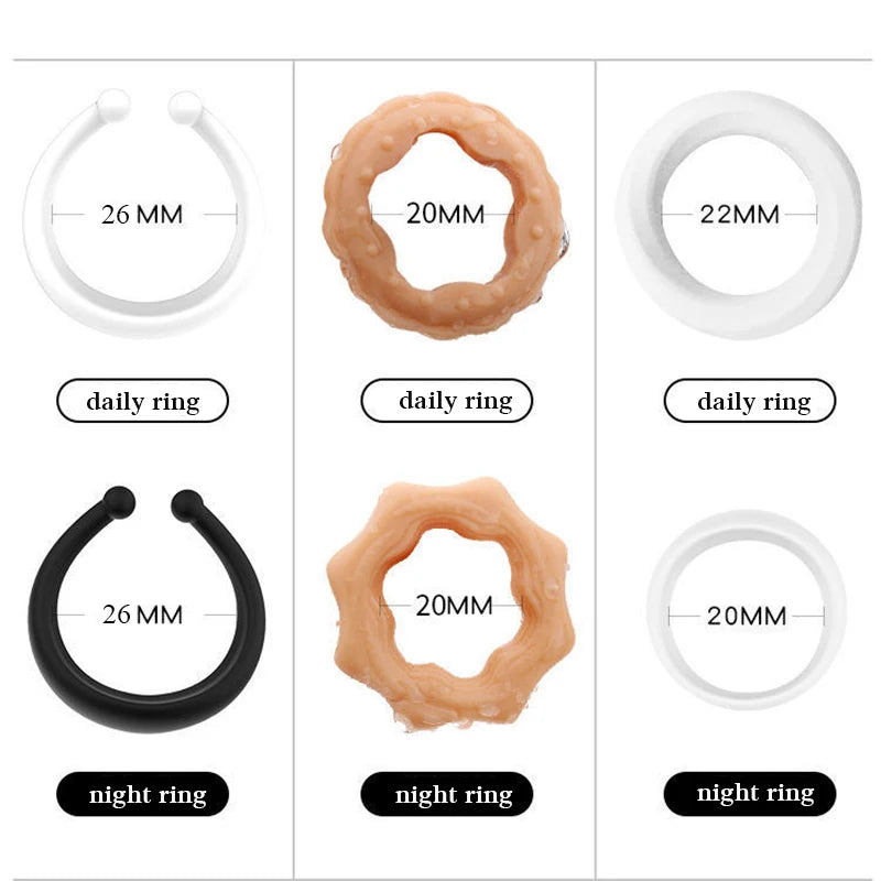 2PCS Penis Rings  Penis Trainer Delay Ejaculation High Elasticity Cock Ring Male Foreskin Correction Cockrings Sex Toys For Men