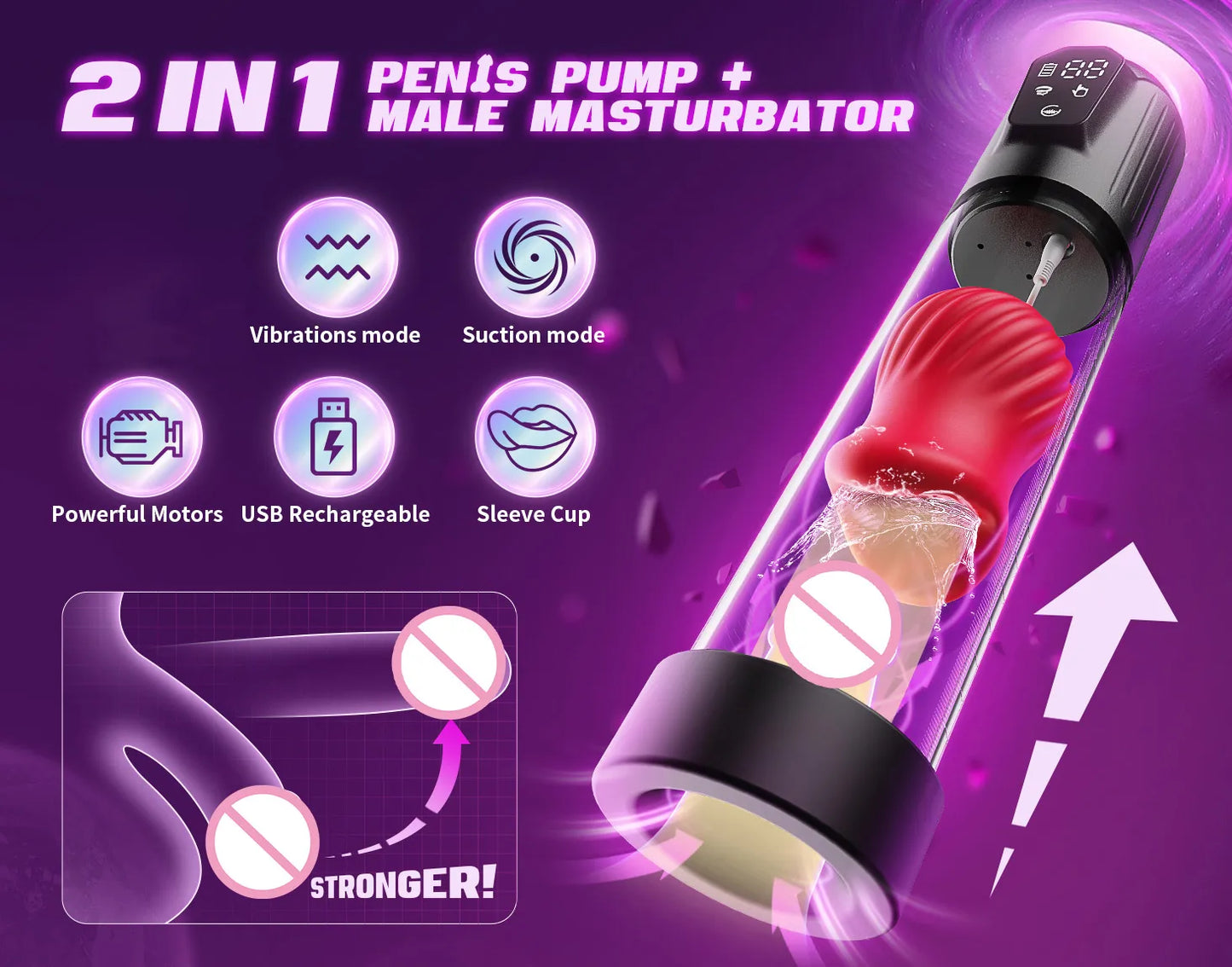 Automatische Penispumpe zum Saugen, männlicher Masturbator, elektrischer Blowjob, Penis-Extender, Vergrößerung mit Rosen-Taschenmuschi, Sexspielzeug für Erwachsene