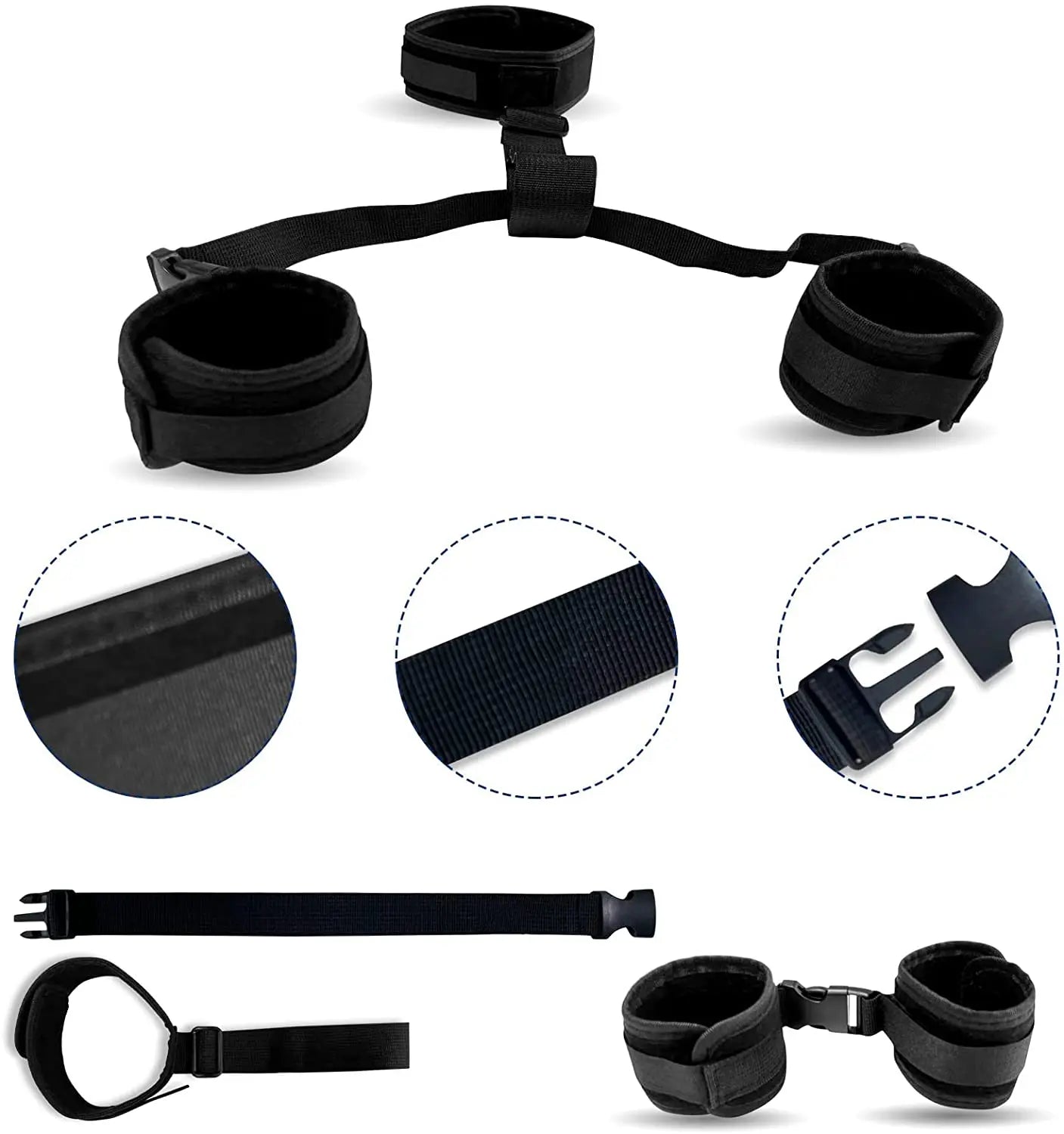 Bdsm Sex Bed Bondage Restraints Kit Blindfold Things Fuzzy Handcuffs Hand Cuff Sex Bed Adult Set for Bedroom Couples Kinky Toys