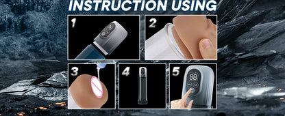 LCD Electric Penis Pump Automatic Male Masturbator Vacuum Pump with 4 Training Pressure & 5 Suction Modes Adult Sex Toy for Men