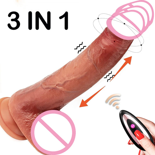 Teleskop Penis Realistische Dildos Vibrator Mit Weibliche Fernbedienung Stimulation Vagina Penetrat G Spot Anal Plug Sex Spielzeug 18 +