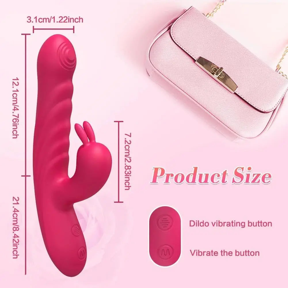 Stoßvibratoren für Frauen, G-Punkt-Vibrator-Massagegerät für die Klitoris von Frauen mit 10 Vibrations- und 10 Teleskop-Stimulationsmodi, 3-in-1-Sexspielzeug 