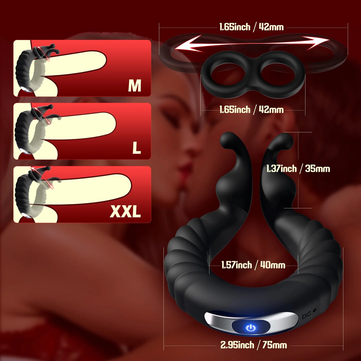 Vibrating Cock Ring Penis Ring Vibrator with 10 Vibrating Patterns G Spot Clitoral Stimulator Couples Vibrator Sex Toys for Men