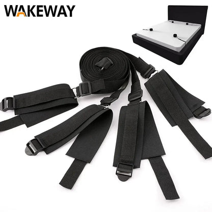 WAKEWAY Sex Furniture Handcuffs & Ankle Cuffs BDSM Bondage Set Restraint Open Leg Fetish Adult Sex Toys