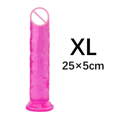 XS/S/M/L/XL/XXL Durchscheinender, weicher Jelly-Großdildo, realistischer, gefälschter Penis, Analplug, Sexspielzeug für Frauen und Männer, Vagina, Analmassage