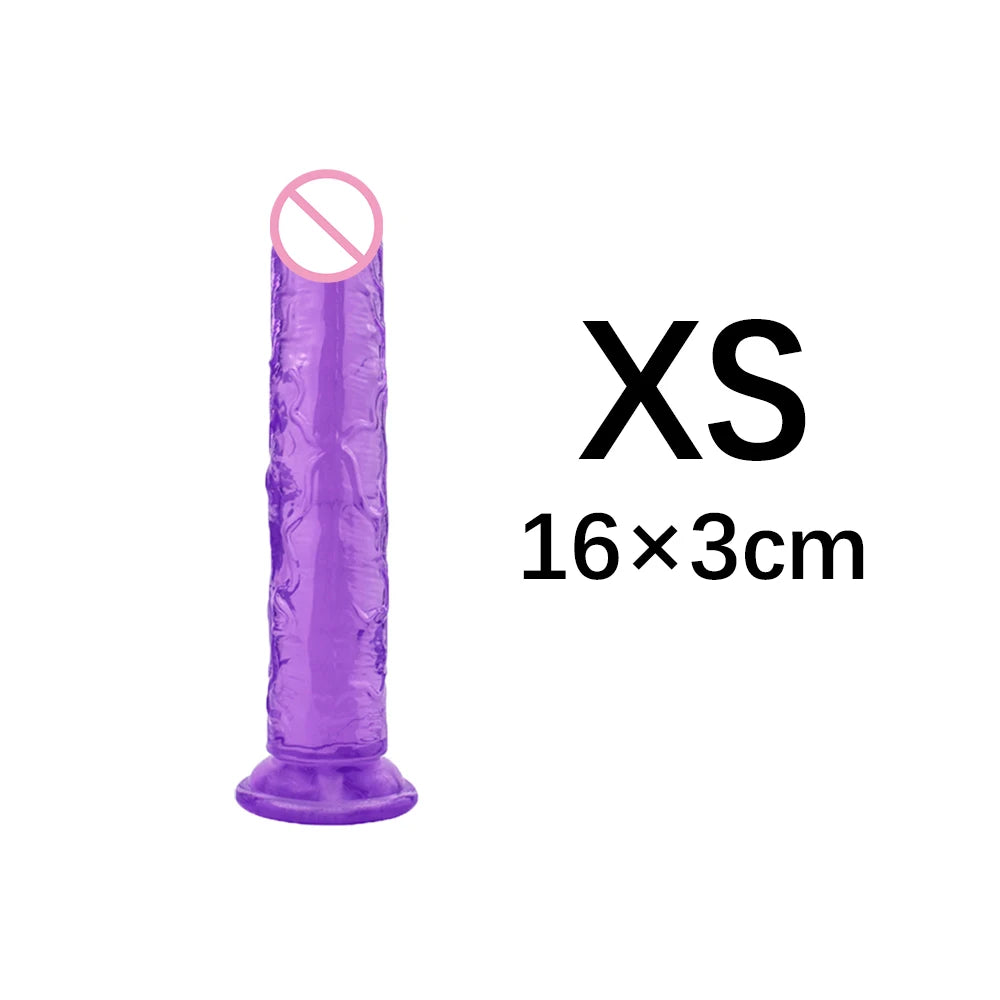 XS/S/M/L/XL/XXL Durchscheinender, weicher Jelly-Großdildo, realistischer, gefälschter Penis, Analplug, Sexspielzeug für Frauen und Männer, Vagina, Analmassage