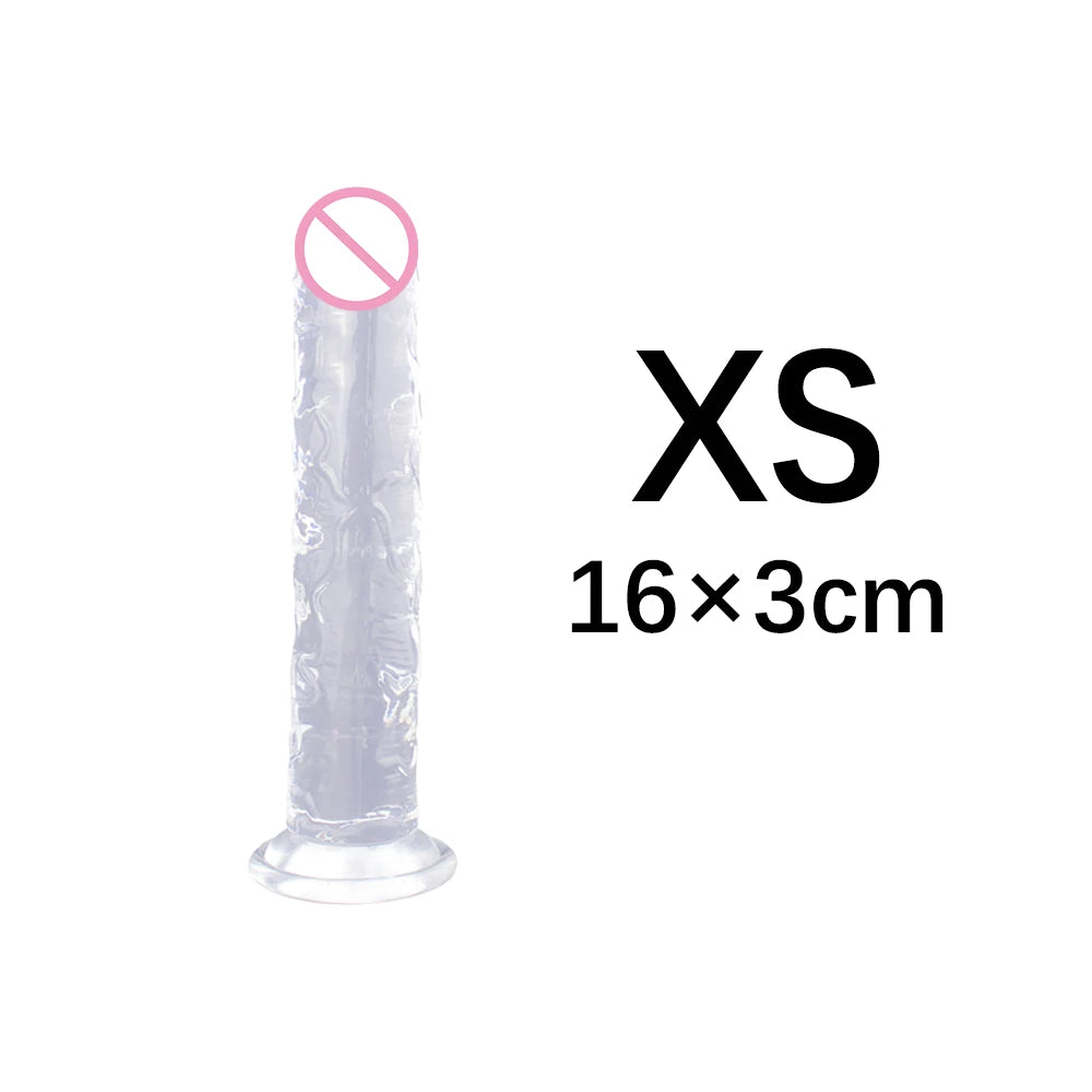 XS/S/M/L/XL/XXL Durchscheinender, weicher Jelly-Großdildo, realistischer, gefälschter Penis, Analplug, Sexspielzeug für Frauen und Männer, Vagina, Analmassage