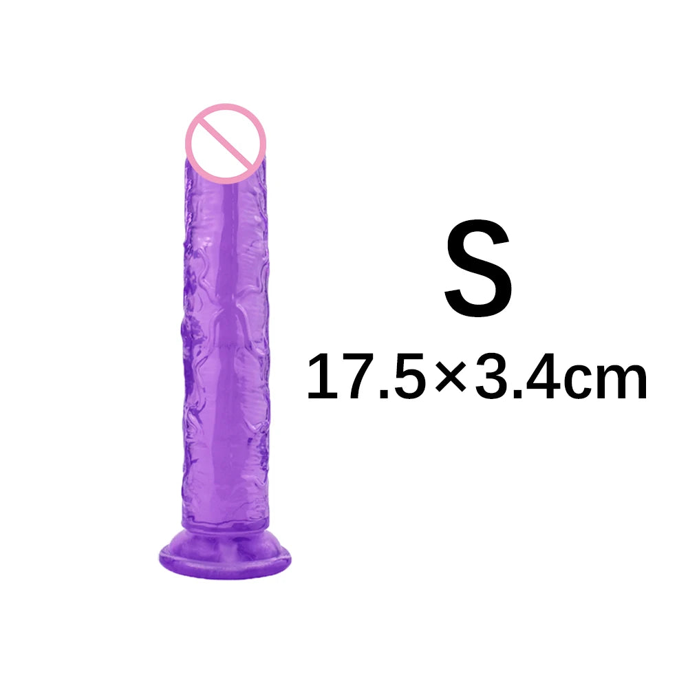 XS/S/M/L/XL/XXL Durchscheinender, weicher Jelly-Großdildo, realistischer, gefälschter Penis, Analplug, Sexspielzeug für Frauen und Männer, Vagina, Analmassage