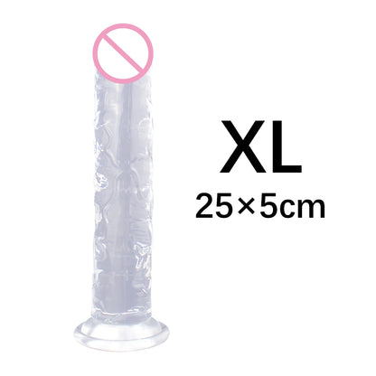 XS/S/M/L/XL/XXL Durchscheinender, weicher Jelly-Großdildo, realistischer, gefälschter Penis, Analplug, Sexspielzeug für Frauen und Männer, Vagina, Analmassage