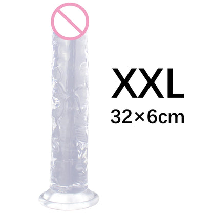 XS/S/M/L/XL/XXL Durchscheinender, weicher Jelly-Großdildo, realistischer, gefälschter Penis, Analplug, Sexspielzeug für Frauen und Männer, Vagina, Analmassage