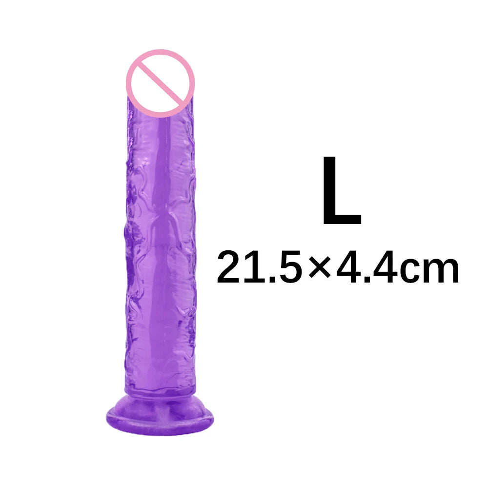 XS/S/M/L/XL/XXL Durchscheinender, weicher Jelly-Großdildo, realistischer, gefälschter Penis, Analplug, Sexspielzeug für Frauen und Männer, Vagina, Analmassage